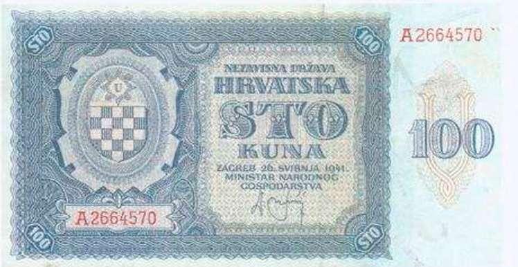 UJNA t»j«i Novčanica od 1000 kuna izdana 1. rujna 1943.