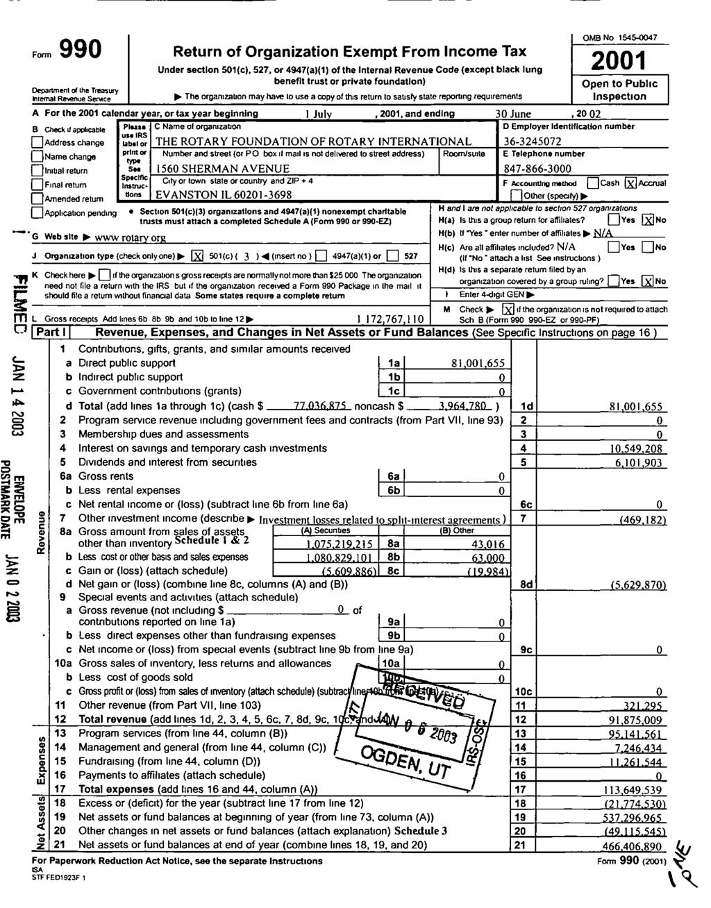 990 Return of Organization Exempt From Income Tax Under section 501(c), 527, or 4947(a)(7) of the Internal Revenue Code (except black lung benefit trust or private foundation) Department of he Tpsvy