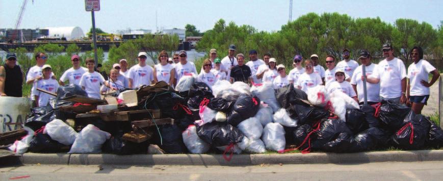 Volunteering boosts corporate sustainability n TOP: Norfolk volunteers bagged tons of debris on Clean the Bay Day in 2011, an effort to clean up the Chesapeake Bay and its tributaries.