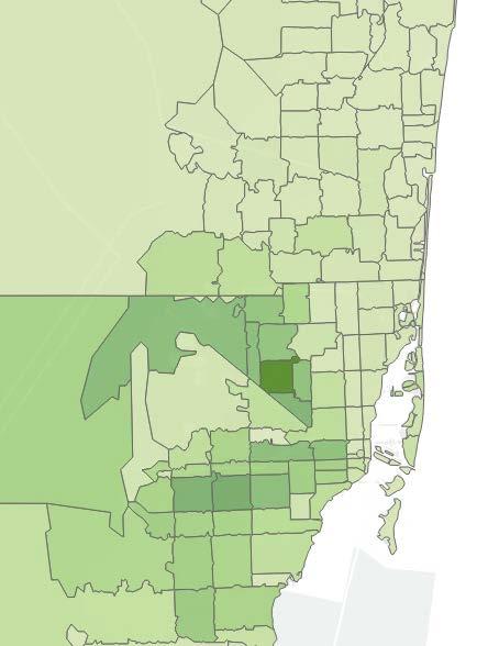 FLL is within 35 min reach to 500,000 Cuban-Americans Cuban-American Population of South Florida: (darker green indicates higher concentration) FLL Examples of highly populated Cuban-American towns