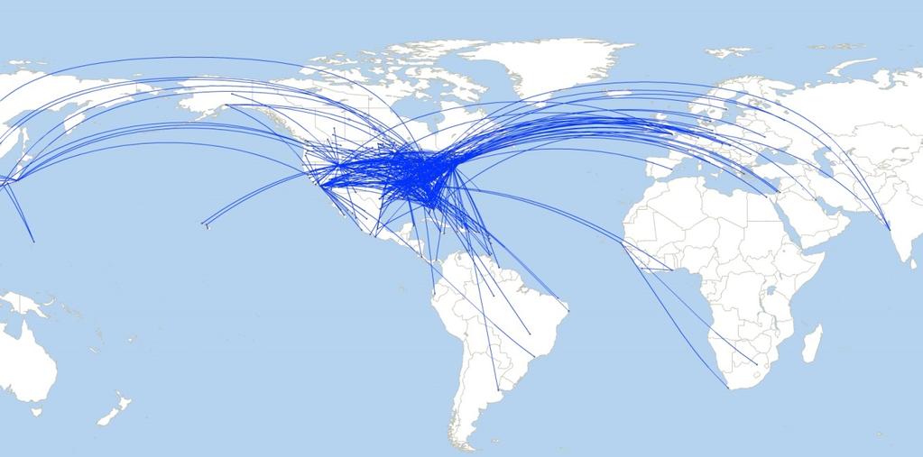 (2007-2016), it fully exited more than 750 routes, including 70+ routes from ATL, nearly 50 routes from JFK, and