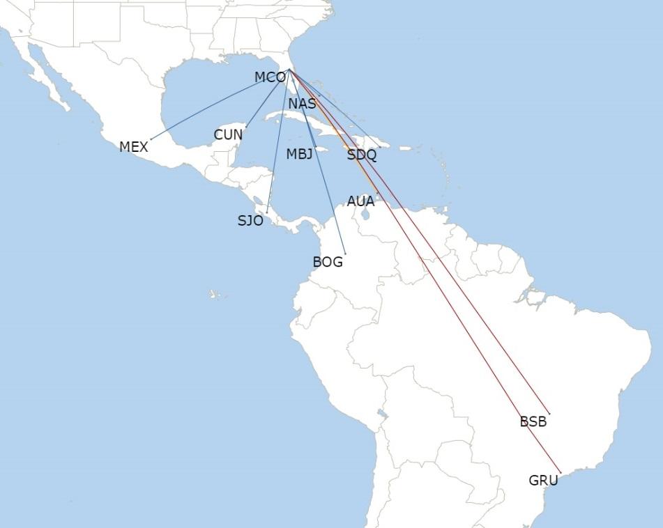 Feb 2016) DL has not served any Caribbean destinations from MCO since 2009.