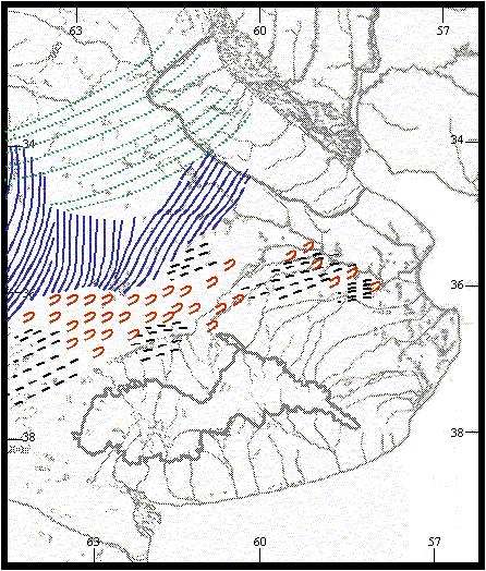 geomorphology of the plains (2) Compound longitudinal dunes (pleistocene) Simple