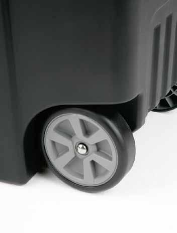 your waste bag High handle for easy mobility 6 Colour coded lids Black, Green, Grey,