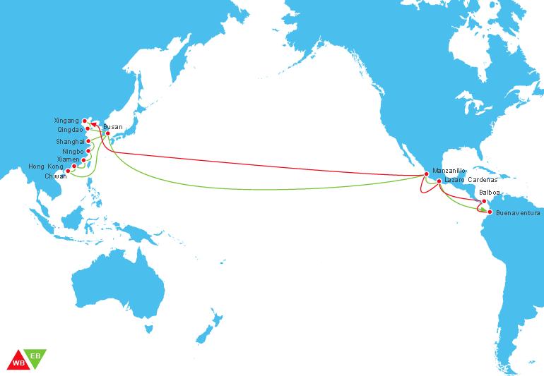 ANDEX SLING 2 West Coast Weekly direct service from Far East to West Coast of Central America.