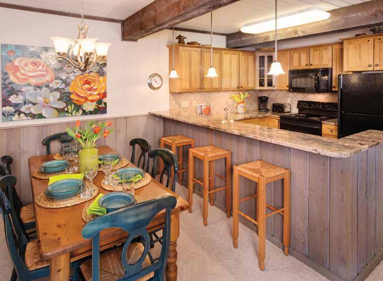 The kitchen was renovated in 2012 Trails 107 at Top of the Village What: Garden level, warm and comfortable two bedroom with direct ski-in, ski-out access to Fanny Hill and all the best winter and