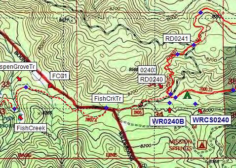 The Fish Creek Trailhead is just 1/2 mile W of the PCT near the Mission Springs Trail