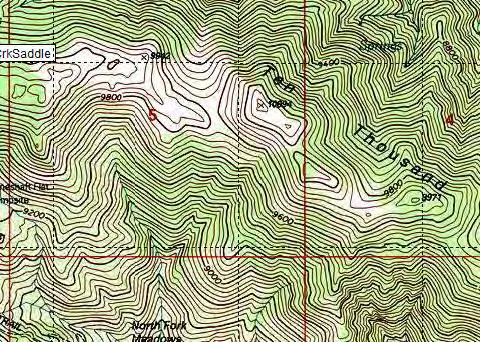 are distances from the PCT near the Mission Springs Trail Camp.