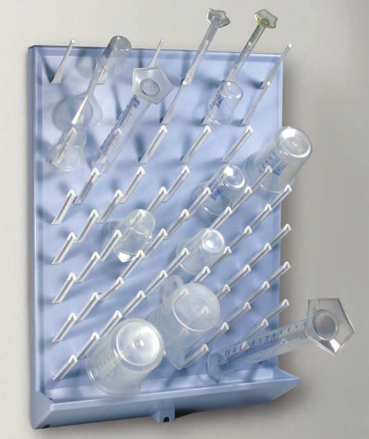 Heavy-Duty Wall Mount Drying/Draining Rack This 72 place laboratory drying rack is perfect for draining and drying of all types of labware. The rack comes with a mounting kit to hang on the wall.