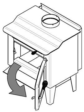 Appendix 2: Installing the Fire Screen (AC01318) Open the door. Hold the fire screen by the two handles and bring it close to the door opening.