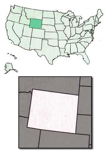 Location Wyoming is a Rocky Mountain state. To the nor th is Montana. To the east lie South Dakota and Nebrask a.