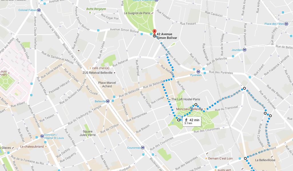 44 Boulevard de Ménilmontant, 75020 Paris to 42 Avenue Simon Bolivar, 75019 Paris - Google Maps 01/09/2016 14:56 44 Boulevard de Ménilmontant, 75020 Paris to 42 Avenue Simon Bolivar, 75019 Paris Walk