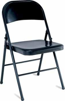 4 14-710 Cosco All-Steel Folding Chair 7/8" tubular steel frame Double steel cross braces Contoured steel back and 15 3/4" x 15 3/4" steel seat OptiBond powder coat finish