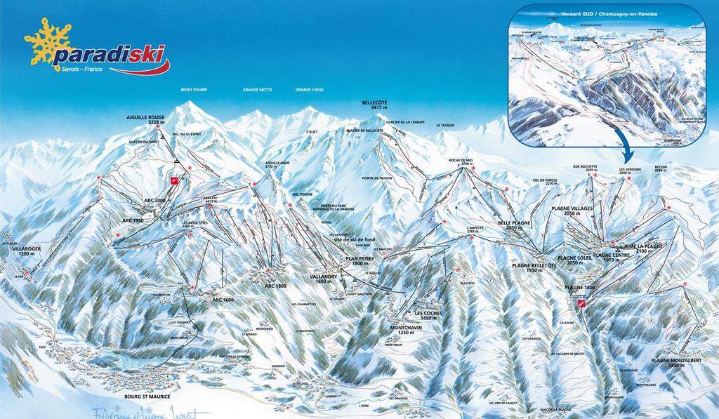 Ski runs at Club Med La Plagne 2100 Ski Lifts 86 Snow Canons 579 Number