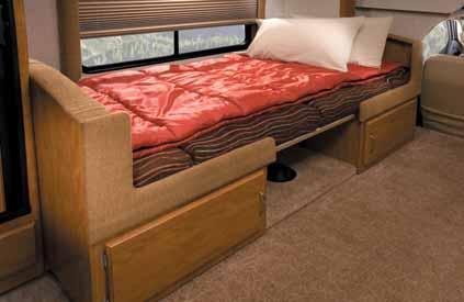 If you don t need the extra sleeping space, select the optional Cabover Entertainment System featuring a 26" LCD TV with home theater