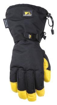 ComfortHyde Leather DWR Water resistant back & storm cuff glove liner with