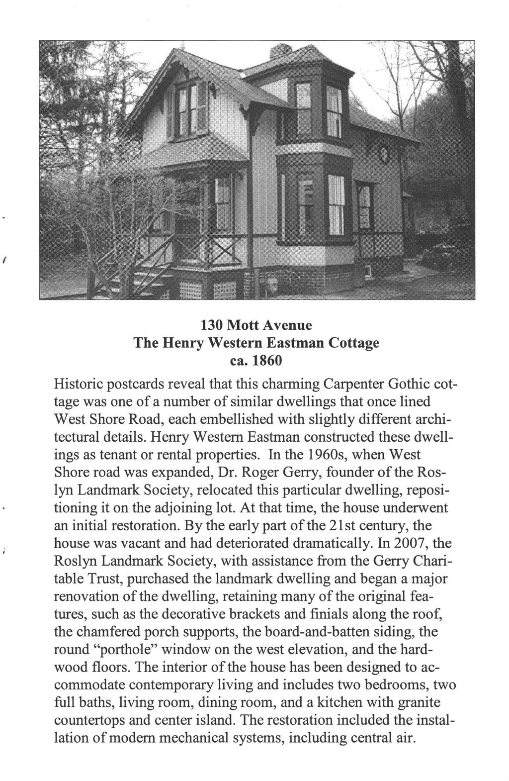 130 Mott Avenue The Henry Western Eastman Cottage ca.
