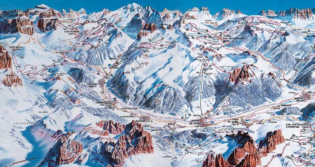 Val di FASSA 1330-2625 mnv Spoj šarmantnog Canazeia, vrhunskih terena i najpovoljnije polazne to ke za Sella Rondu ŠKOLA SKIJANJA 7-14. I. 2017. Odabir za skijaše dobrog skijaškog znanja.