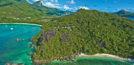 Praslin, the second largest island, offers a similar topography to Mahé, with beautiful beaches, mountains and lush