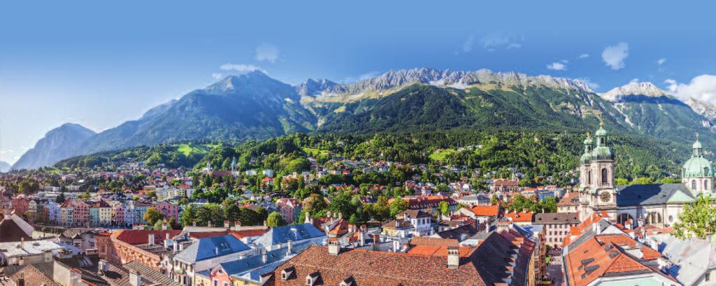 The city has 140,000 inhabitants and hosts one of the oldest universities in Europe, founded in the year 1562. Innsbruck is a superb destination, situated in an ideal location.