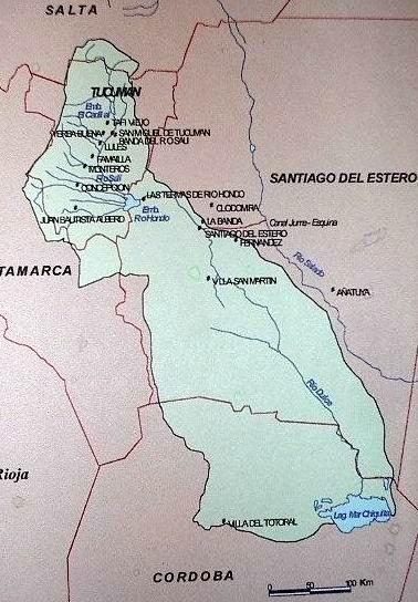 The water originating in Tucumán, irrigates not only Tucumán but also other states like Santiago del Estero, a portion of Catamarca and the northern area of Córdoba (Mar Chiquita).