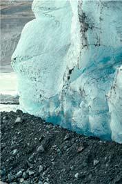 glacier, bulldozing sediment in its path.