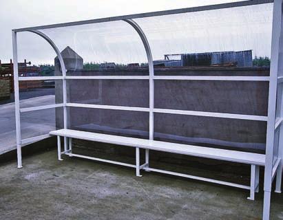 It is constructed from galvanised mild steel, and is clad in polycarbonate sheeting for good all-round visibility. An optional bench seat is available.