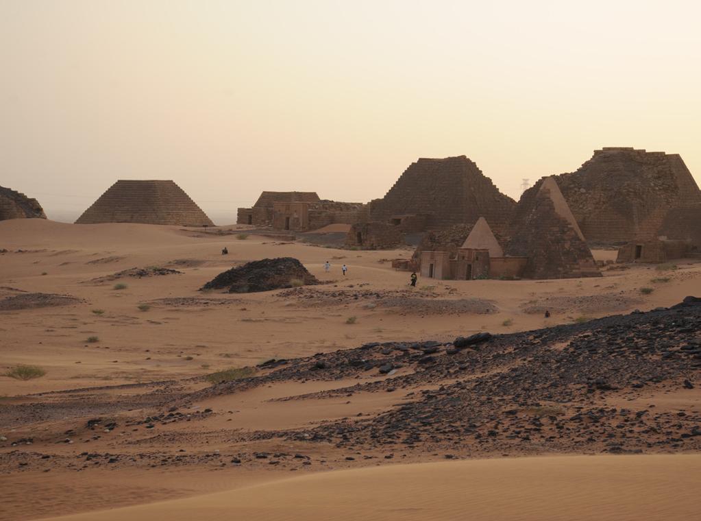 vast pyramid field at Meroe partly sand covered pyramids with burial chambers dug below ground level These descriptions are a perfect example of the enormous struggle to keep such a huge and diverse