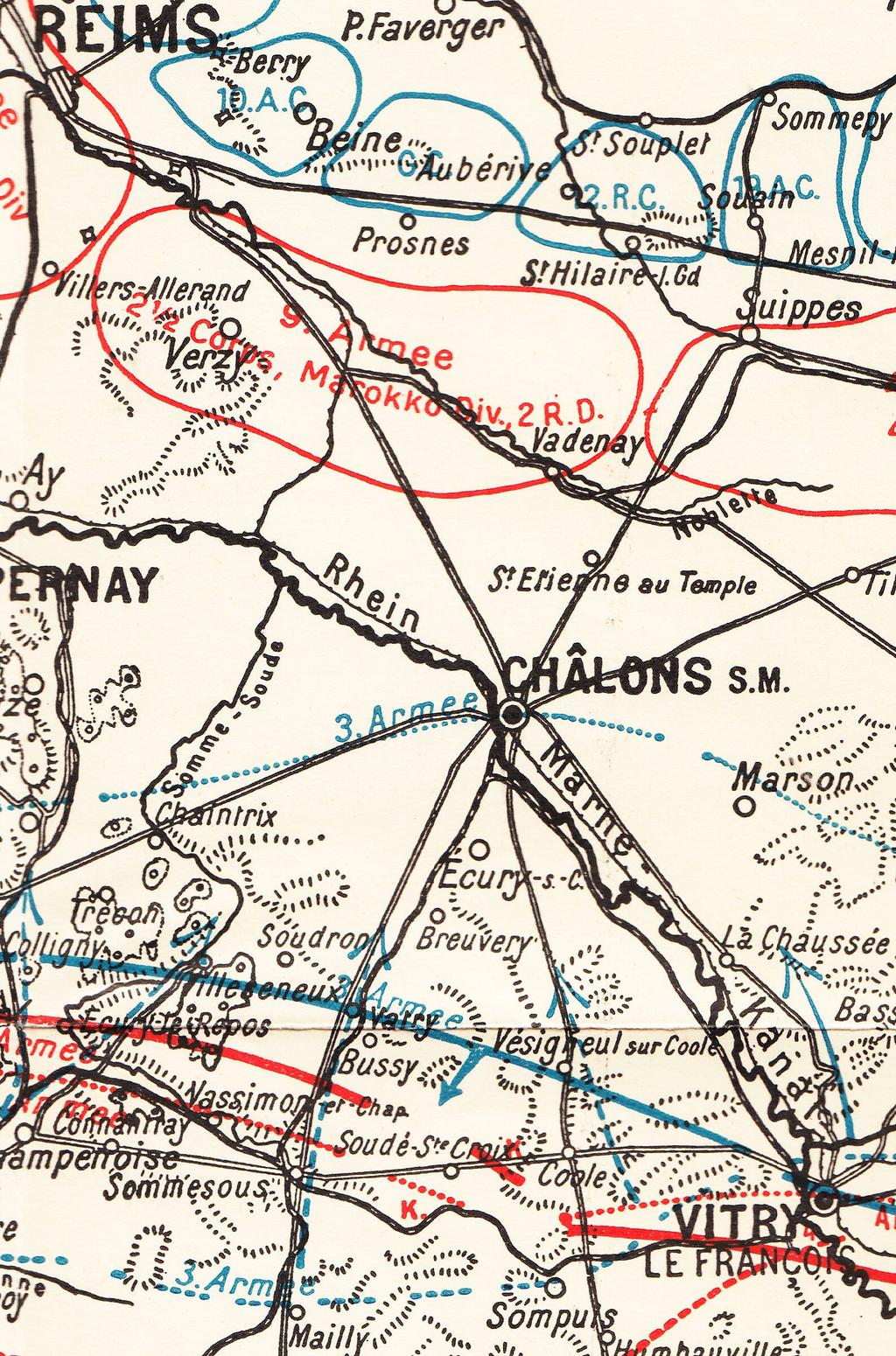 In September 1914, the Bonn battalion II/160 moved forward up to Vitry-le-François at the Marne where fierce fighting with the French ensued.