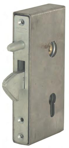 or key in a cylinder insert front of galvanized sheet metal 4 mm thick the lock fulfils requirements of PN-EN 109 standard 25 4 (5) 0(40) accessories: box (rough, for fitting in a gate with profile