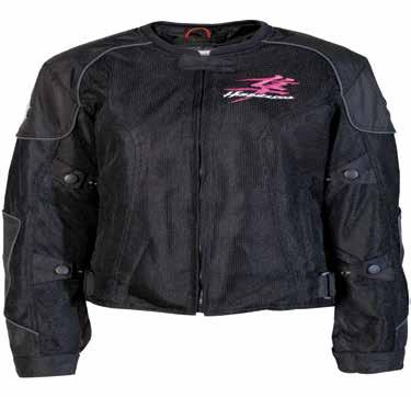 WOMEN S HAYABUSA MESH JACKET The SG-1 Women s Hayabusa Jacket is constructed of 210D micro mesh in the body with 600D nylon overlay panels at the shoulders and elbows to provide additional abrasion