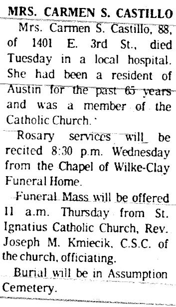 Obituary of Carmen S.