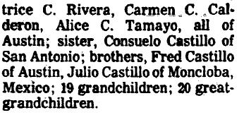 D.3-7 Obituary of Juan Castillo Austin American-Statesman,