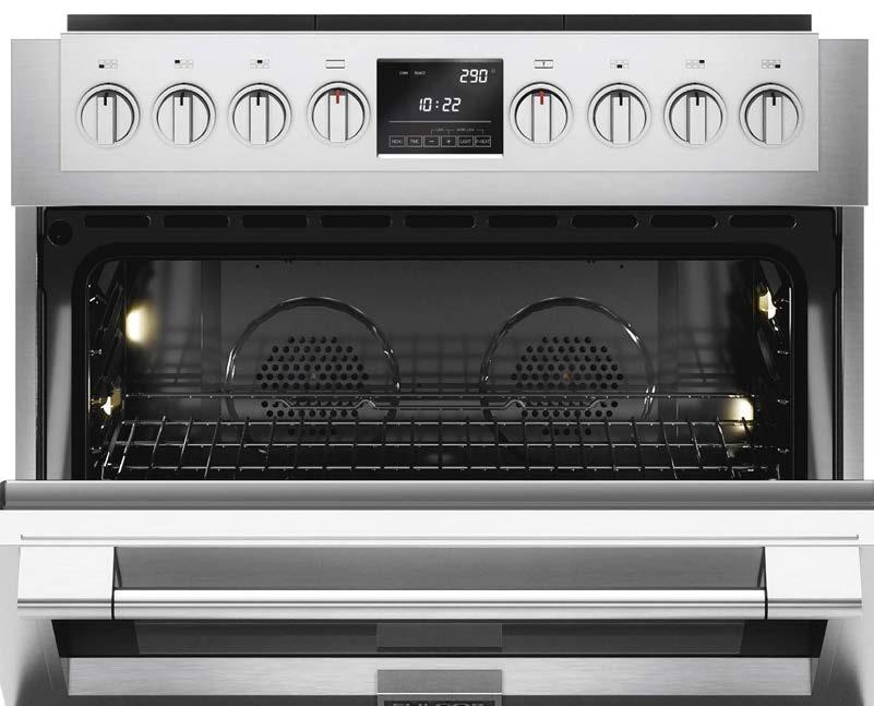 THE HEART OF SOFIA is her 4.4 cubic ft oven with dual convection, commercial style racks, multi-level lighting, and a full-extension rack with stainless glides.