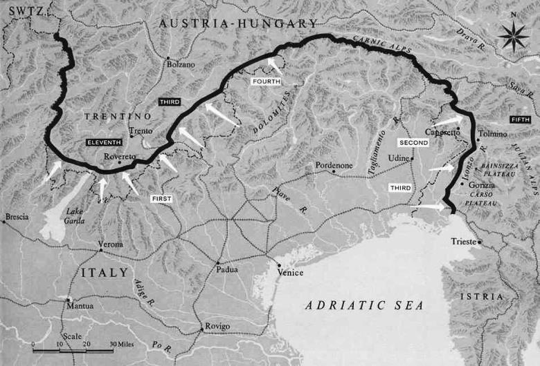 Tactics - Austro-Hungarians = surround Italians - Trentino mountains - Since 1915, the major line between the Austro-Hungarian forces and the Italians had ranged between the Italian northeastern