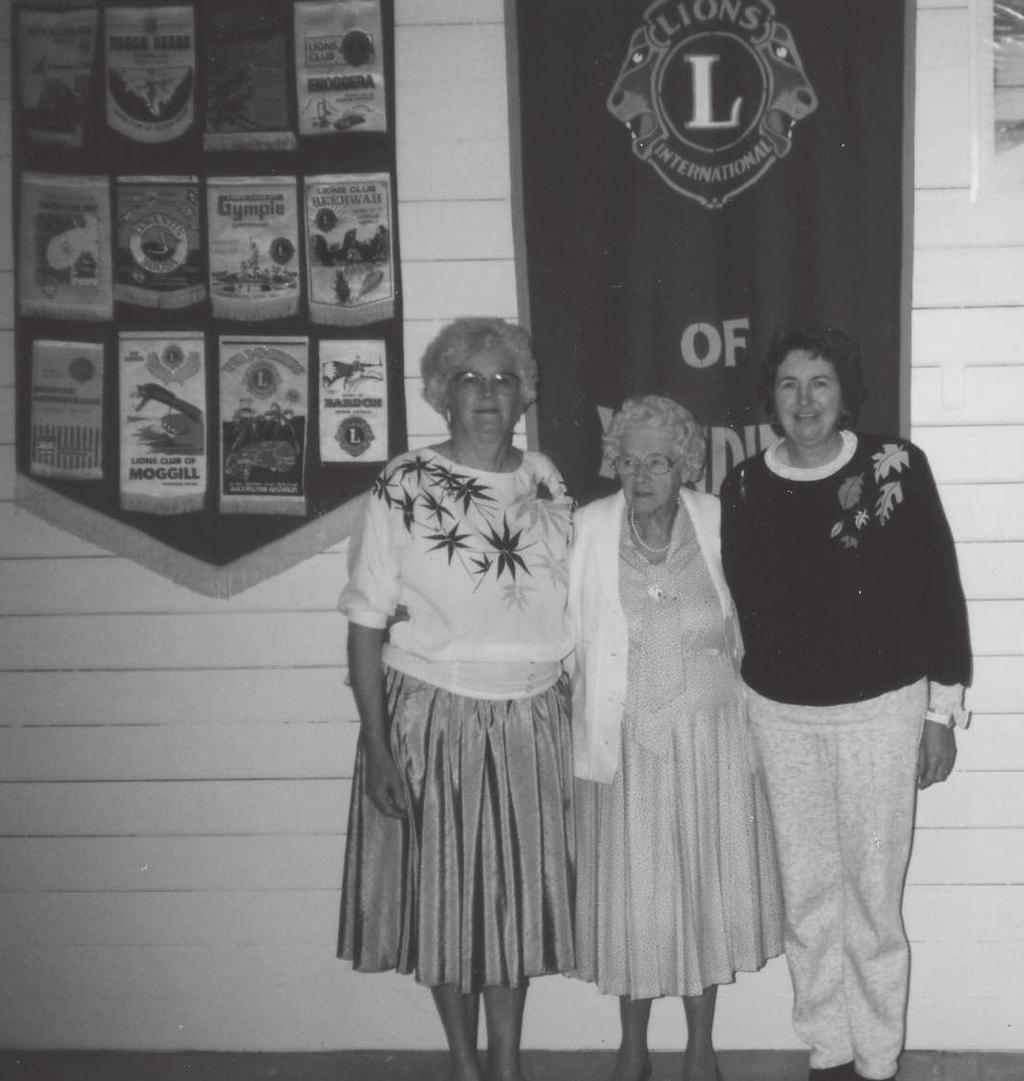 With Lions banners, Mary Morrison, Joan Mitchell and Dell Ford. (Dell Ford) Caloundra RSL with Arthur and Olive MacNellie.