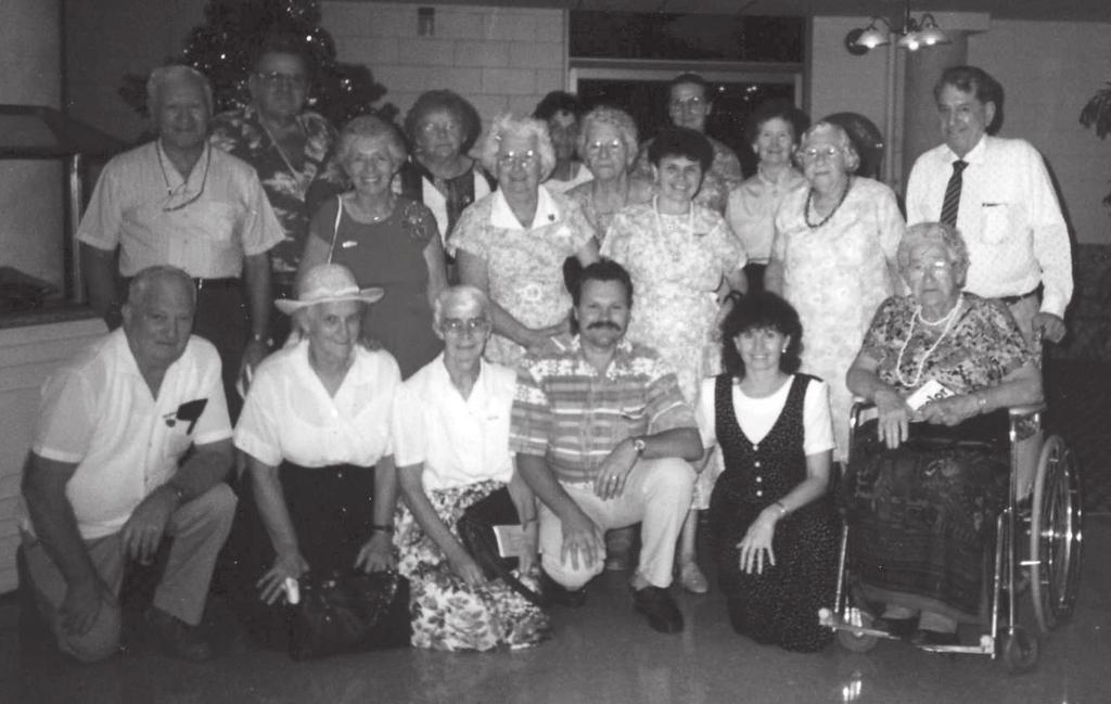 Yandina Pensioners Group 1996. Back row l to r: Glen Apelt, Alice Mahoney, Val Apelt, Marj Apelt, Beryl Bromley.