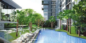 low rise condos with 402 units in North Pattaya. One bedroom, 1 bathroom (28.