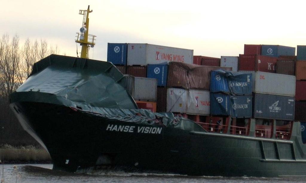 Various deck cargo containers were damaged.