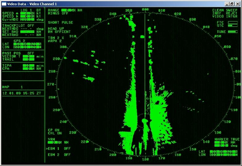 The radar images confirm the manner in which the AIS records of the VTS represent the course of the accident. Figure 18: Radar image of the BIRKA EXPRESS at 142