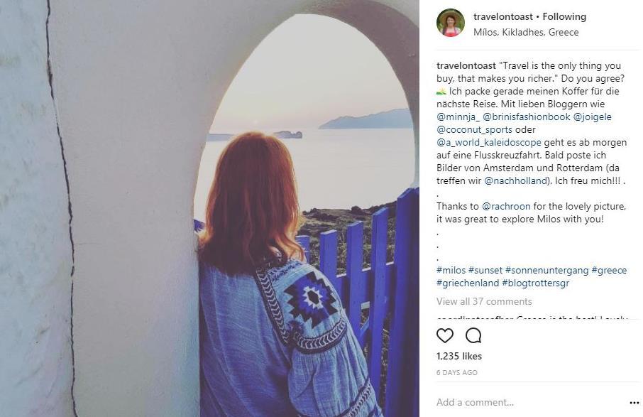 Santorini and Milos on Instagram,