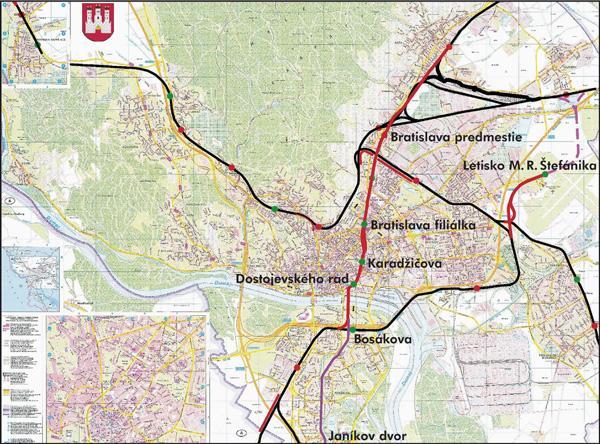 Scenarios: Rail link Wien-Bruck-Kittsee-Petrzalka-BA Stadt-Marchegg-Wien Effects on cross-border railwais routes between Bratislava and Vienna Variants of comparison: current status increase the