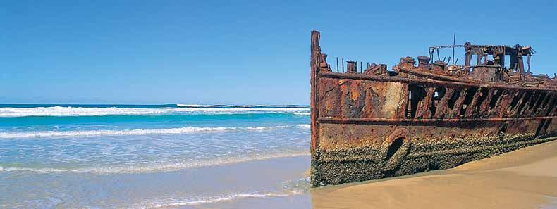 Explore World Heritage-listed Fraser Island and see the incredible wreck of the Maheno liner, run aground in 935 East Coast Adventure 2 or 9 Days Sydney Gold Coast Fraser & Daydream Islands Great