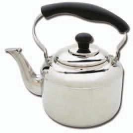 Stainless steel with stay cool handle. Features interior strainer for brewing loose tea.