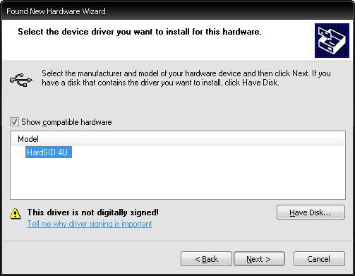 Locate the folder where you extracted the driver files and press Ok.