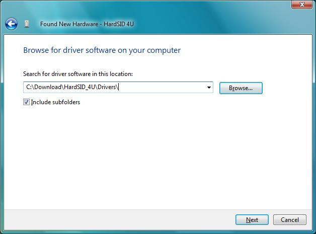 to the driver files: Answer: Browse the folder where you extracted the driver files.