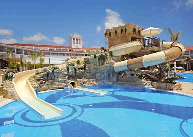 The Little Monsters pool, our themed free-form kids pool adjacent to the blue lagoon, features water games and fun