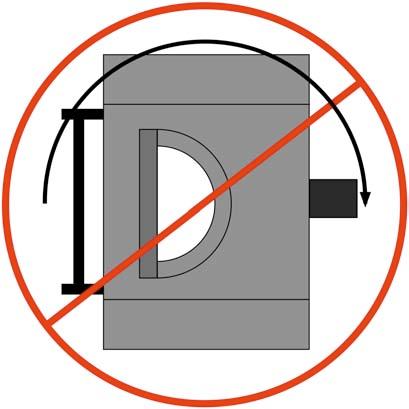 DO NOT ATTEMPT TO ROLL OR DRAG THE OVEN. THE OVEN IS VERY TOP HEAVY. MOVING THE OVEN UP OR DOWN A RAMP ON A PALLET JACK IS NOT SAFE. DO NOT TURN THE OVEN ON ITS SIDE!