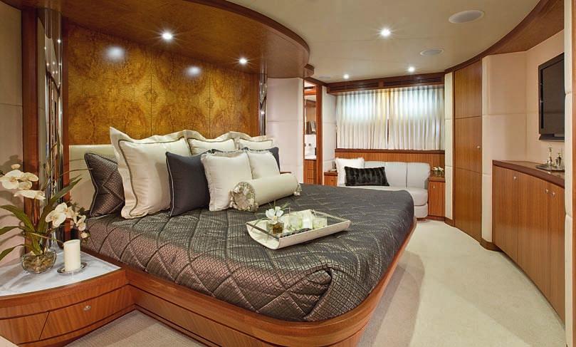 April 2010 The three-stateroom layout features a full-beam master, a forward VIP and a guest cabin with large bed go the distance.