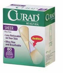CURAD Sheer Strips Are the Ideal Bandage for Less Visible Protection Our sheer strips are designed to blend with your skin for a more appealing look and help you hide the